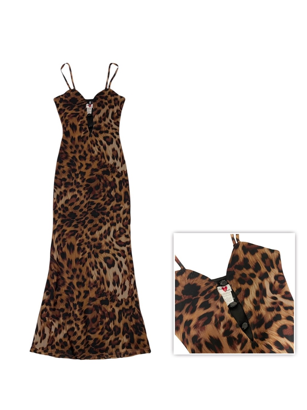 Leopard Print Slip Maxi Dress